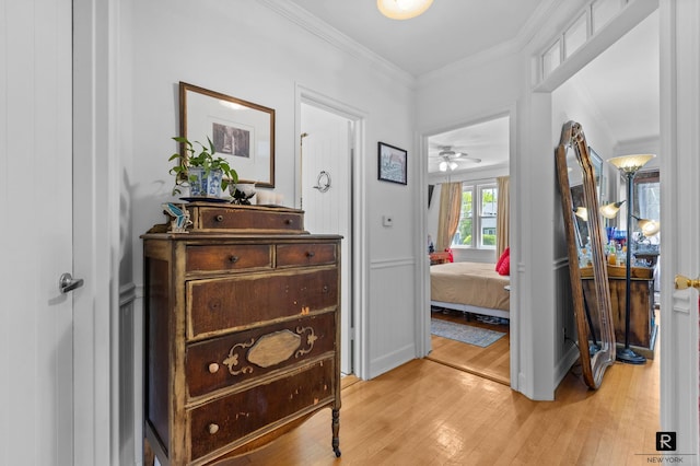 37 Centre St, New York City, NY 10464 - hall with light wood-style floors and ornamental molding