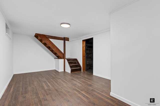 25 Bay St, New York City, NY 10464 - spare room featuring stairway and wood finished floors