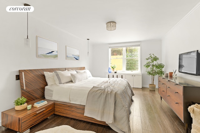 8301 Ridge Blvd Unit 1H, New York City, NY 11209 - bedroom with crown molding and wood finished floors