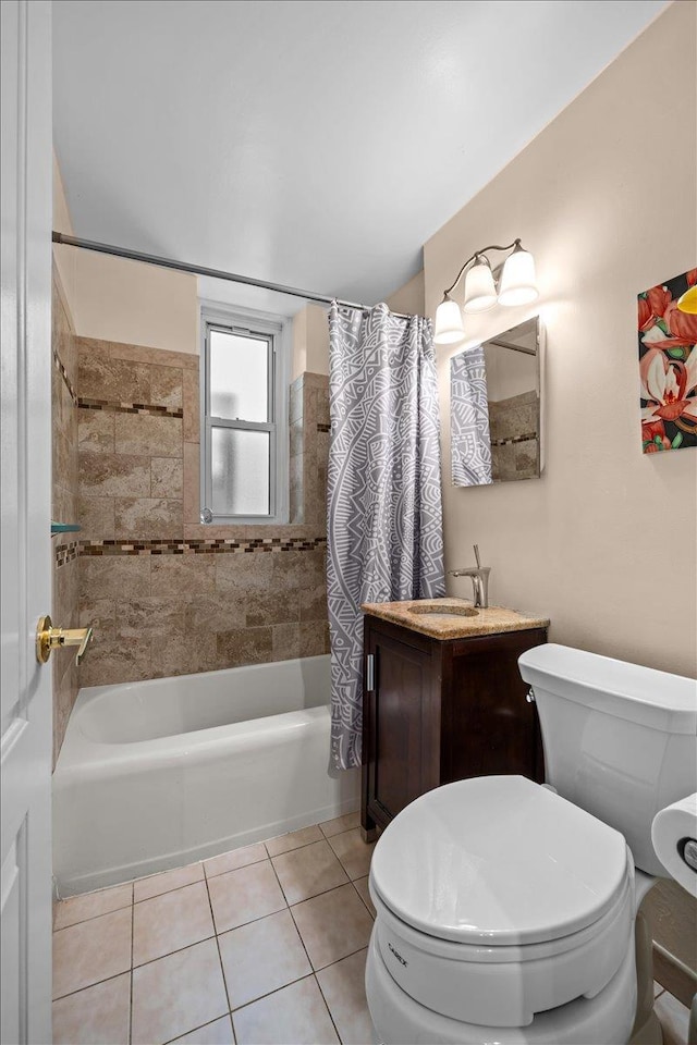 750 Kappock St Unit 1A, New York City, NY 10463 - bathroom featuring shower / bath combo, tile patterned flooring, toilet, and vanity
