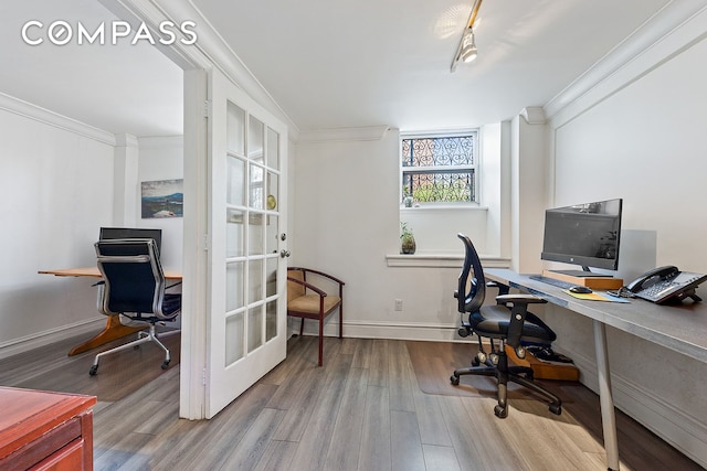 198 6th Ave, New York City, NY 10013 - office space with ornamental molding, wood finished floors, french doors, and baseboards