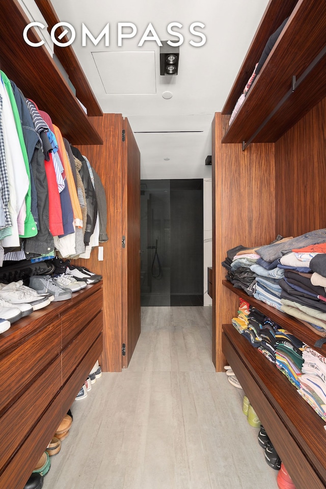 619 E 6th St Unit 4, New York City, NY 10009 - walk in closet featuring light wood-type flooring