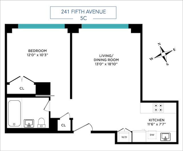 241 5th Ave Unit 5C, New York City, NY 10016 - room layout