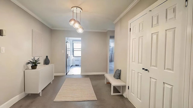 90-09 Northern Blvd Unit 504, New York City, NY 11372 - entrance foyer with radiator, ornamental molding, and baseboards
