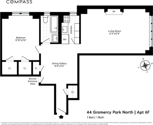 44 Gramercy Park N Unit 6F, New York City, NY 10010 - property floor plan