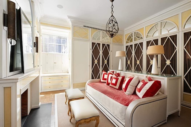 4 E 66th St Unit 4, New York City, NY 10065 - living area with crown molding and wood finished floors