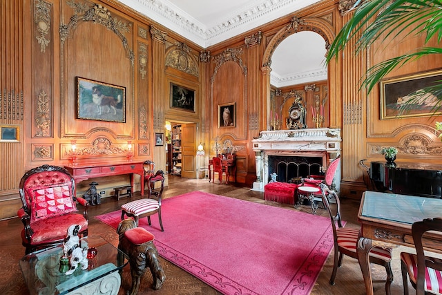 11 E 73rd St Unit 2Bc, New York City, NY 10021 - living area featuring ornamental molding and wood finished floors