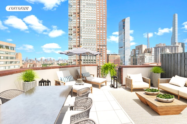 1991 Broadway Ph Ph, New York City, NY 10023 - view of patio / terrace featuring an outdoor hangout area and a view of skyline