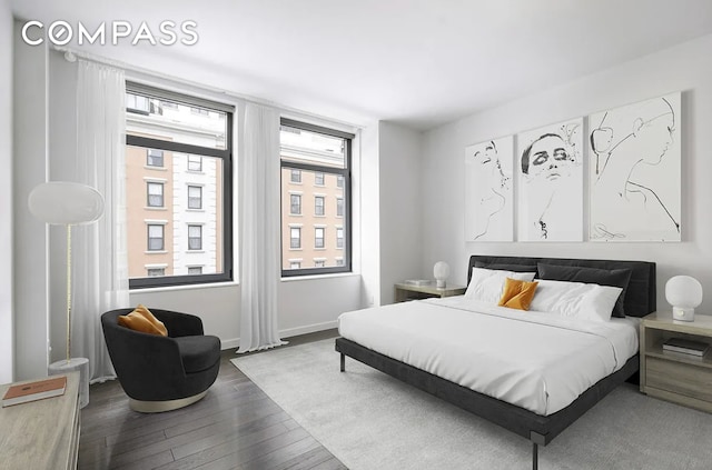 37 Warren St Unit 3C, New York City, NY 10007 - bedroom with hardwood / wood-style flooring and baseboards