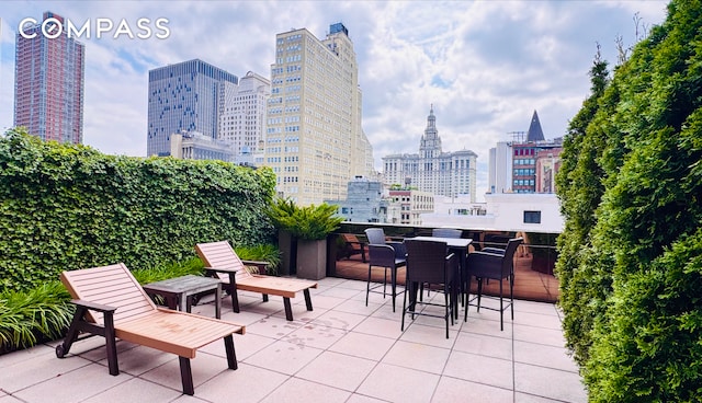 37 Warren St Unit 3C, New York City, NY 10007 - view of patio / terrace with a skyline view and outdoor dining area
