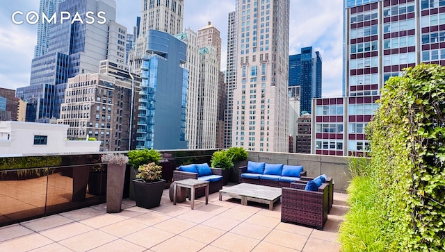 37 Warren St Unit 3C, New York City, NY 10007 - view of patio with an outdoor hangout area and a view of city