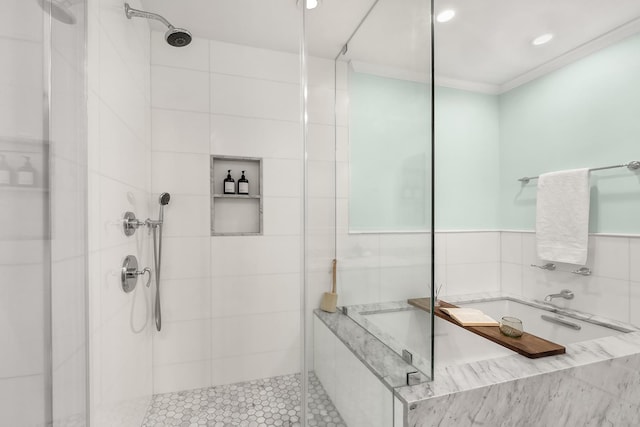 300 E 77th St Unit 10C, New York City, NY 10075 - full bath featuring a stall shower and a garden tub