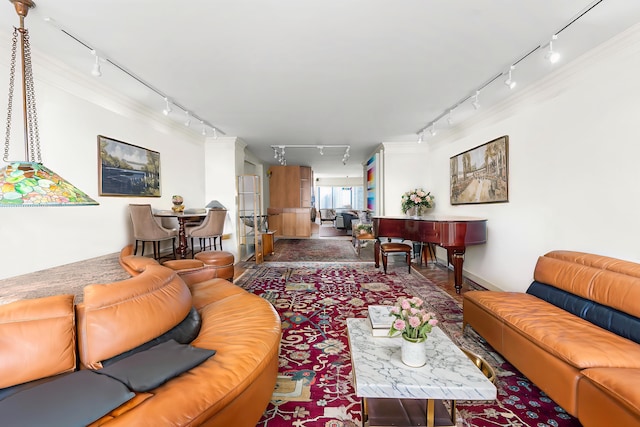 60 E End Ave Unit 27B, New York City, NY 10028 - living area featuring rail lighting and crown molding