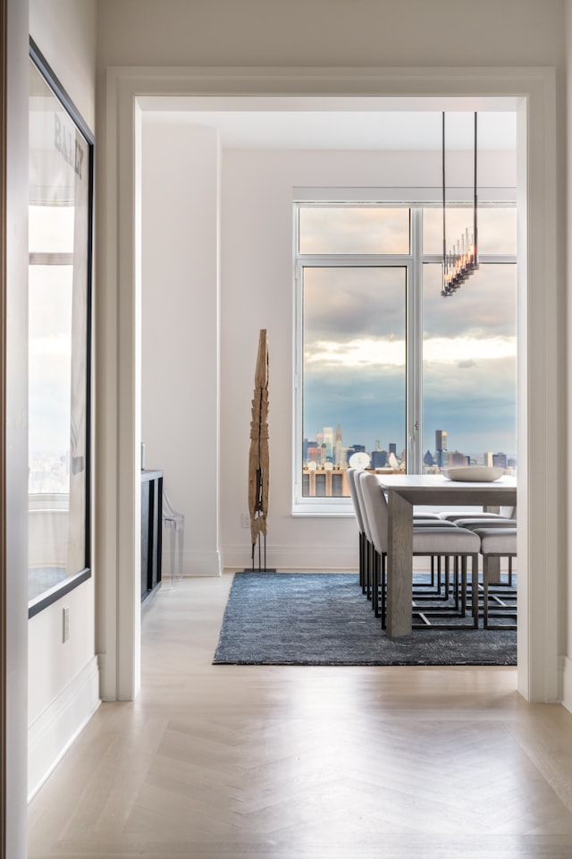 30 Park Pl Unit 60B, New York City, NY 10007 - dining room featuring wood finished floors and baseboards