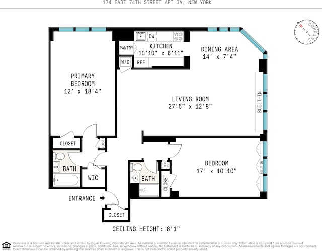 174 E 74th St Unit 3A, New York City, NY 10021 - room layout