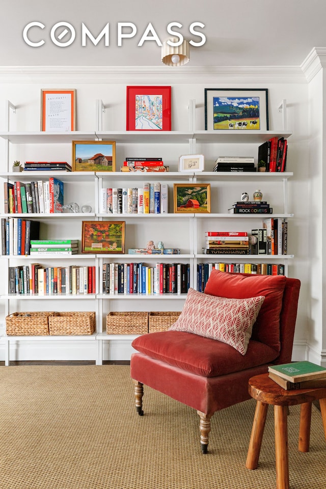 174 E 74th St Unit 3A, New York City, NY 10021 - sitting room featuring crown molding