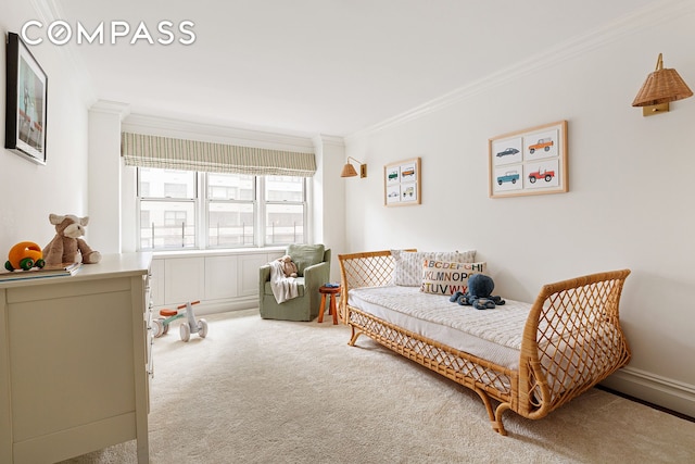 174 E 74th St Unit 3A, New York City, NY 10021 - carpeted bedroom featuring ornamental molding