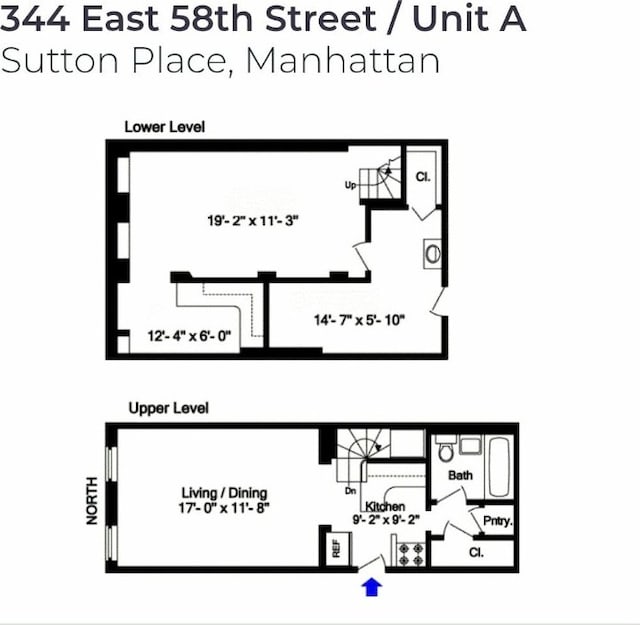 344 E 58th St Unit A, New York City, NY 10022 - view of property floor plan