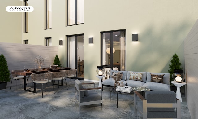 625 New York Ave Unit 3A, New York City, NY 11203 - view of patio with an outdoor hangout area and outdoor dining area