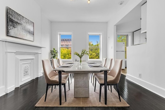 367 Carlton Ave, New York City, NY 11238 - dining space featuring dark wood finished floors and baseboards