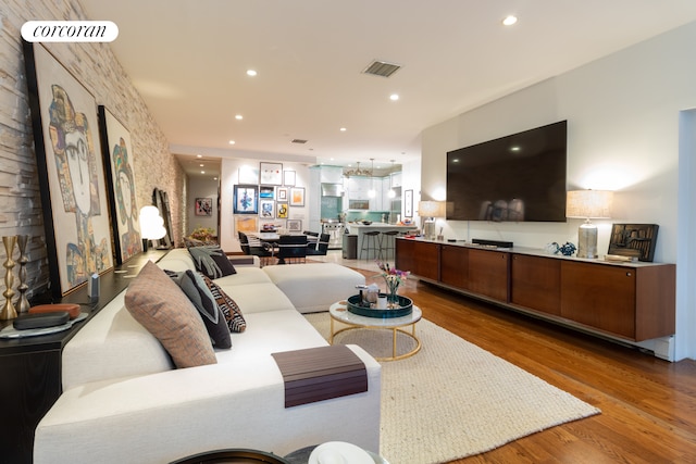 17 Murray St Unit 4Fl, New York City, NY 10007 - living area featuring wood finished floors and recessed lighting