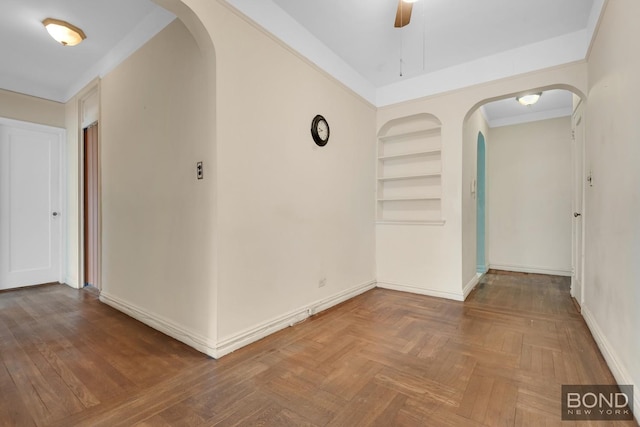 3321 Bruckner Blvd Unit 2D, New York City, NY 10461 - hall with arched walkways, built in features, and baseboards