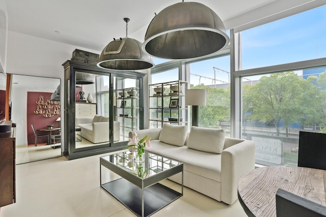 100 11th Ave Unit 3B, New York City, NY 10011 - living room featuring a wall of windows