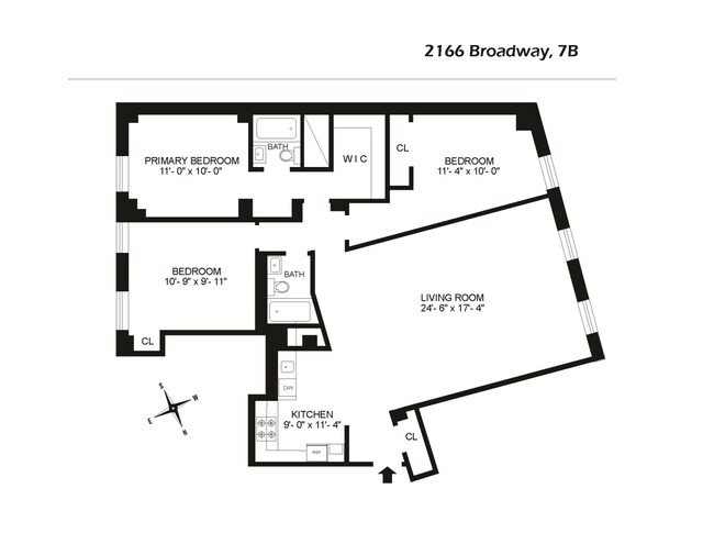 2166 Broadway Unit 7B, New York City, NY 10024 - view of home floor plan