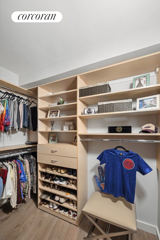 2166 Broadway Unit 7B, New York City, NY 10024 - spacious closet with wood finished floors
