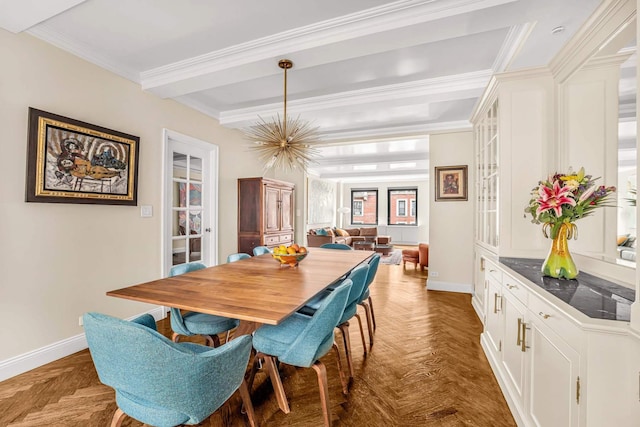 400 W End Ave Unit 6B, New York City, NY 10024 - dining area with baseboards and crown molding