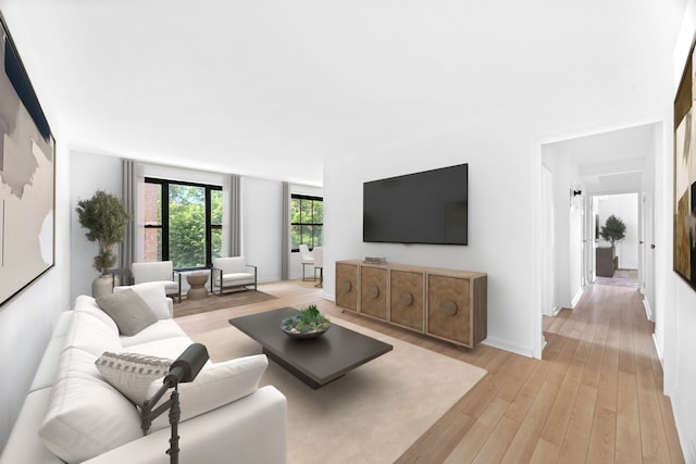 365 Clinton Ave Unit 6F, New York City, NY 11238 - living room featuring light wood finished floors and baseboards