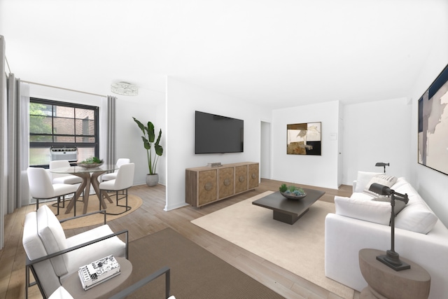 365 Clinton Ave Unit 6F, New York City, NY 11238 - living room featuring wood finished floors and cooling unit