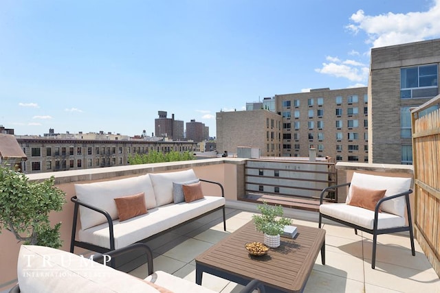303 W 146th St Unit 7-R, New York City, NY 10039 - balcony with outdoor lounge area and a view of city