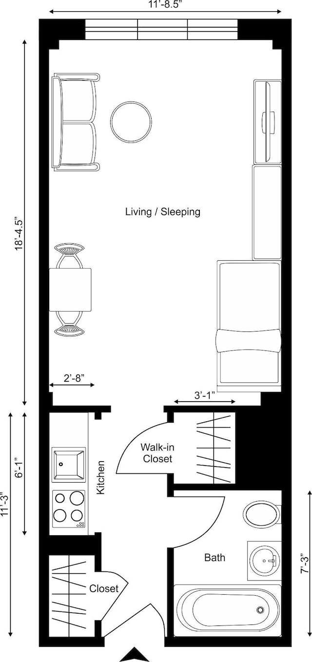 433 W 34th St Unit 8D, New York City, NY 10001 - property floor plan