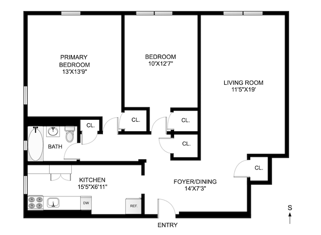 202 Seeley St Unit 2E, New York City, NY 11218 - room layout