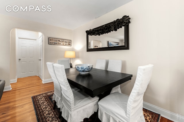 22-40 80th St Unit 3B, New York City, NY 11370 - dining room with light wood-type flooring and baseboards