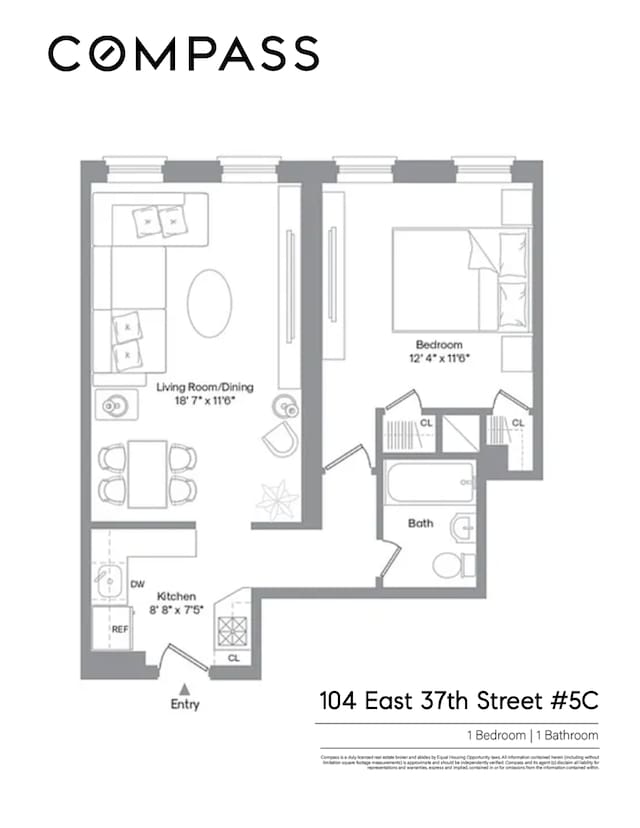 104 E 37th St Unit 5C, New York City, NY 10016 - home floor plan