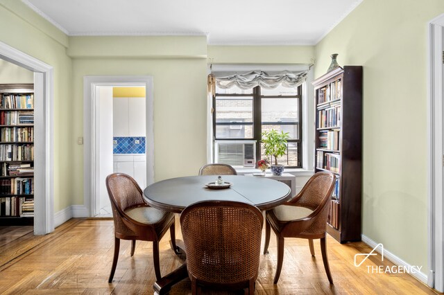 215 W 92nd St Unit 13I, New York City, NY 10025 - dining space with ornamental molding and baseboards