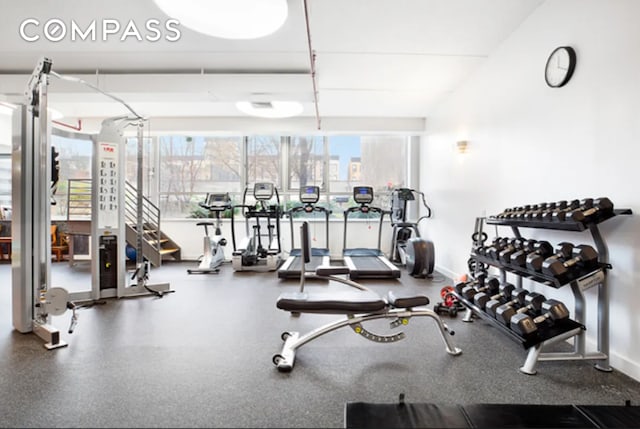 475 Sterling Pl Unit 3A, New York City, NY 11238 - exercise room with baseboards