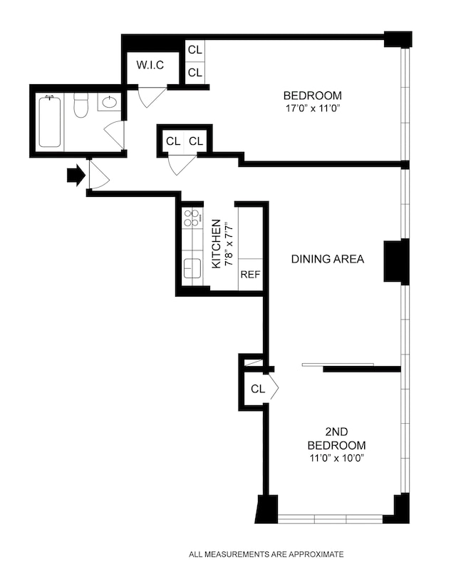301 E 45th St Unit 10B, New York City, NY 10017 - view of room layout
