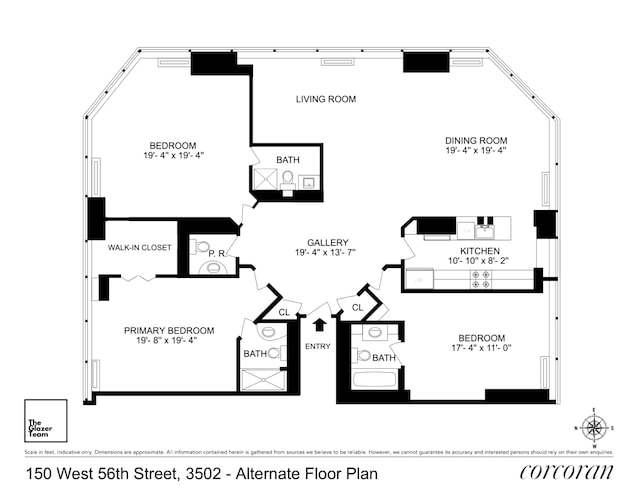 150 W 56th St Unit 3502, New York City, NY 10019 - floor plan / room layout