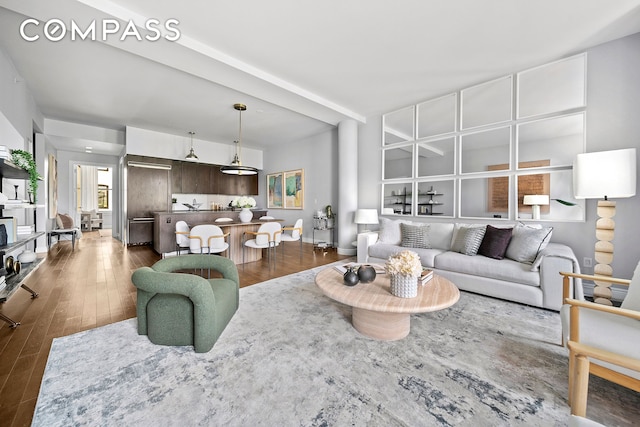 225 5th Ave Unit 7K, New York City, NY 10010 - living area with dark wood-style floors