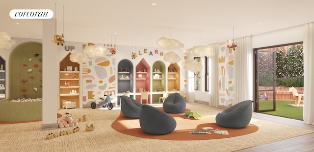 720 W End Ave Unit 8J, New York City, NY 10025 - playroom with built in features and wood finished floors