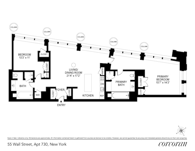 55 Wall St Unit 730, New York City, NY 10005 - floor plan / room layout