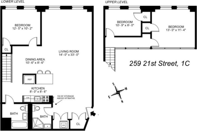 259 21st St Unit 1C, New York City, NY 11215 - view of floor plan / room layout