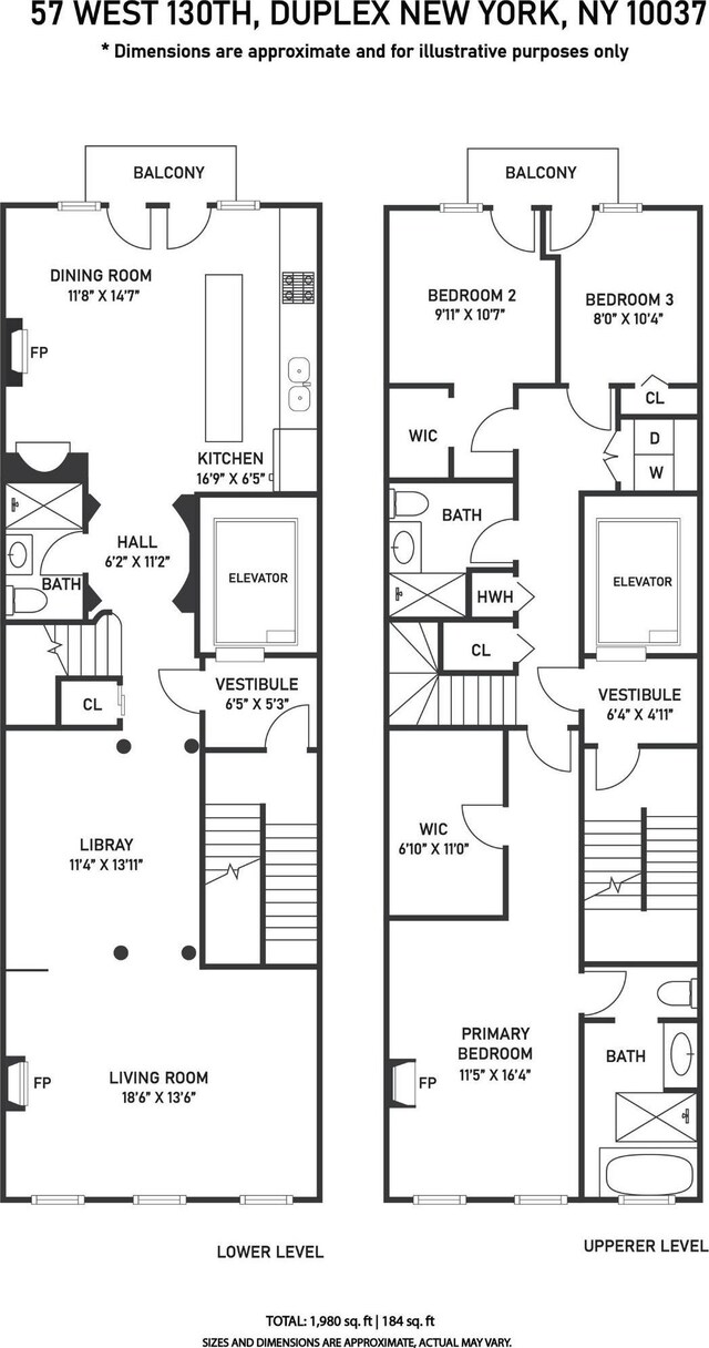 57 W 130th Street Duplex, New York City, NY 10037 - home floor plan