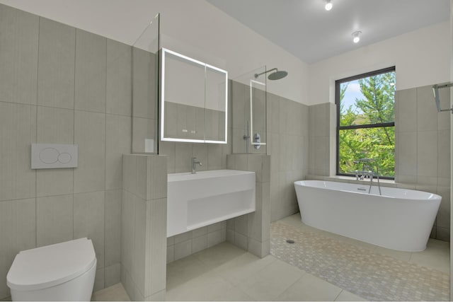 57 W 130th Street Duplex, New York City, NY 10037 - full bath with walk in shower, tile walls, and pet washing station