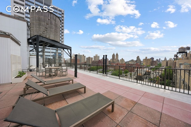 176 W 87th St Unit 1H, New York City, NY 10024 - view of patio with a view of skyline and a gazebo