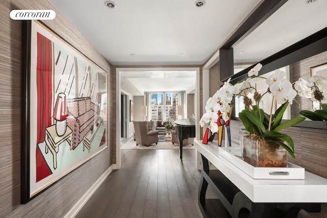 408 E 79th St Unit 9A, New York City, NY 10075 - hallway featuring recessed lighting and wood-type flooring