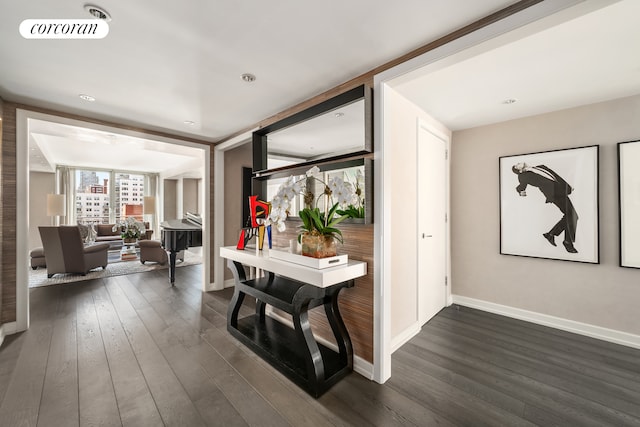 408 E 79th St Unit 9A, New York City, NY 10075 - hallway with dark wood finished floors
